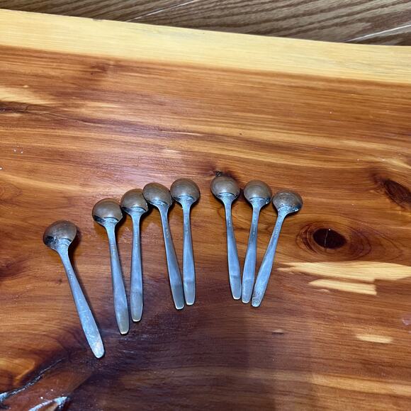 Vintage Zilmeta Gero Mini Dessert Espresso Spoons 8 Pieces Stainless Steel - Picture 6 of 8